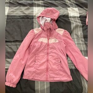 Pink Hooded Windbreaker Jacket